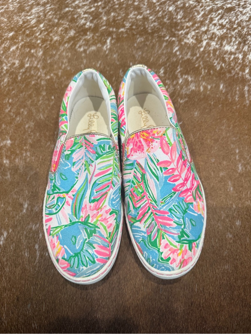 Lilly Pulitzer Tropical Floral Julie Slip-On Sneakers Size 6